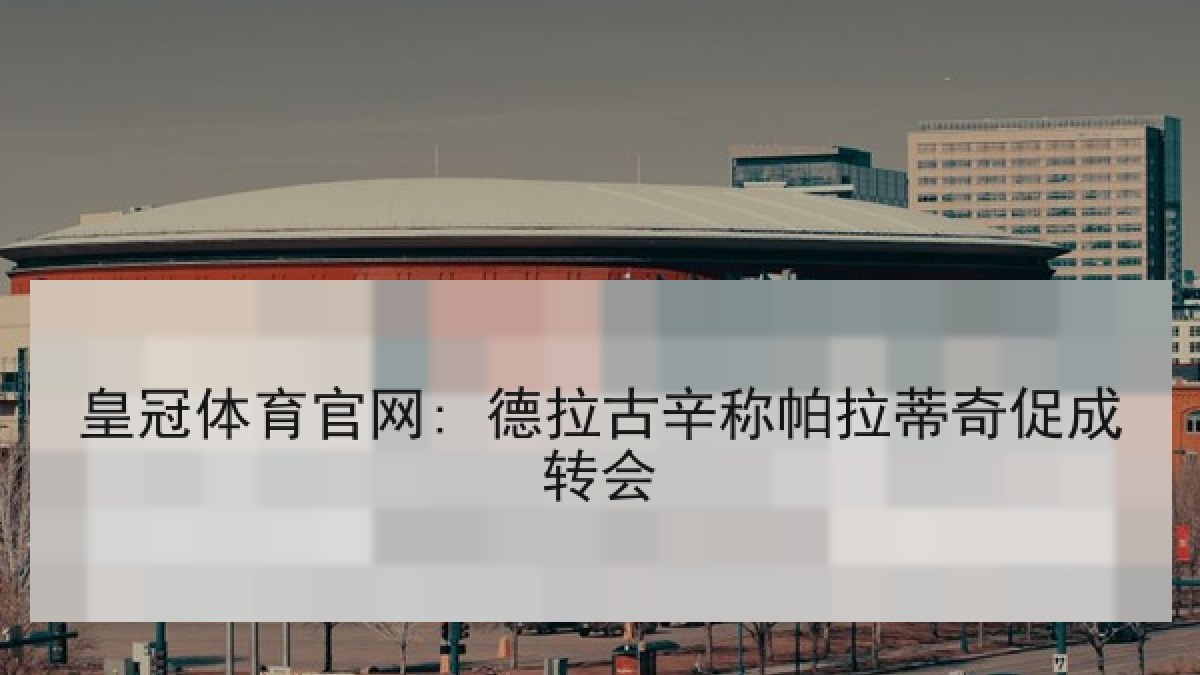 皇冠体育官网: 德拉古辛称帕拉蒂奇促成转会
